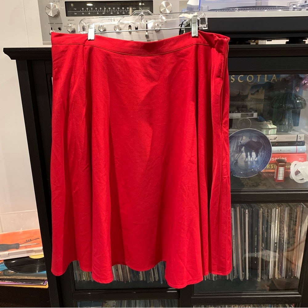 ModCloth red a-line midi skirt